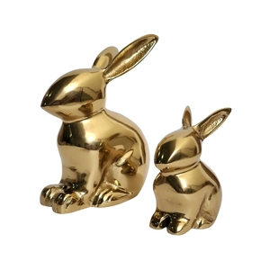 Elegant Gold Bunny Rabbit Sculpture Pair Table Centerpiece <b>Ornament</b> for Spring <b>Easter</b> Decor and Year-Round Living Room Styling - Product Image 3