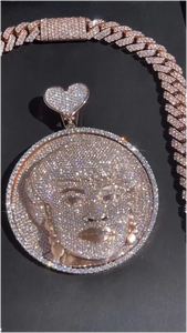 Pendentif personnalisé de luxe plaqué or 18 carats, hip-hop, moissanite VVS, bijoux en argent sterling 925 - Product Image 2