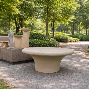 โต๊ะกาแฟคอนกรีตสีขาว ดีไซน์ทันสมัย สำหรับใช้งานกลางแจ้ง หรูหรา กันน้ำ ทนทาน รับประกันคุณภาพ - Product Image 1