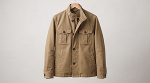 <b>Khaki</b> <b>Men's</b> Denim Jacket Zipper Neck Casual Spring Finished Patchwork Heart OEM Service Customized Anti-UV Bomber Workwear - Product Image 2