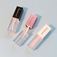 Vente en gros de tubes de brillant à lèvres carrés et uniques de marque privée personnalisés de 7ml tubes vides d'huile à lèvres emballage de tube cosmétique