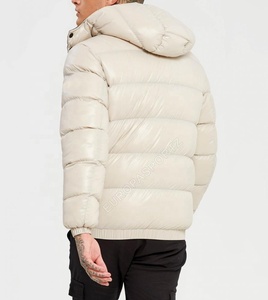 Veste matelassée coupe-vent écologique de haute qualité pour homme, taille plus, veste d'hiver à capuche en toile imperméable, service OEM - Product Image 3