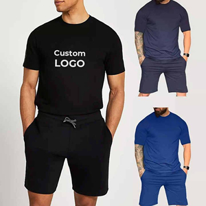 Ensemble court 2 pièces pour homme, imprimé mode personnalisé, été, t-shirt et short en coton - Product Image 2