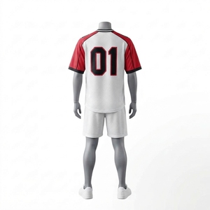 Maillot de football américain personnalisé pour homme, uniforme d'équipe rouge et blanc, vêtements de sport, chemises de jeu en maille à col en V, vêtements sur mesure - Product Image 2