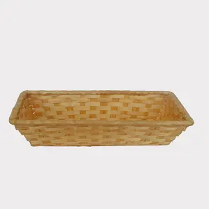 christmas gift basket/rectangle bamboo storage basket/wicker tray handicraft