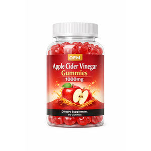 Compléments Nutritionnels de Haute Qualité, Sans OGM, Végétaliens, Sans Gluten, Gommes au Vinaigre de Cidre de Pomme en Forme de Pomme, Soutien Beauté Minimaliste - Product Image 1