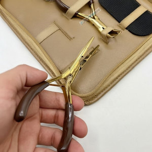 Weaving <b>Extension</b> Micro <b>Beads</b> Plier Tools Set Gold Plasma Curved Nose Multi Functional Plier Clips Heat Protector and <b>Beads</b> - Product Image 6