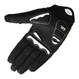 Gants de cyclisme en cuir noir respirants antidérapants à doigts complets avec paume en gel pour route et VTT - Product Image 1