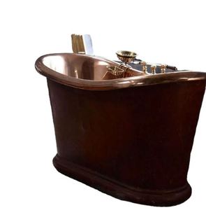 Bañera de cobre de doble vano independiente con base inclinada y faldón, de lujo, precio mayorista - Product Image 3