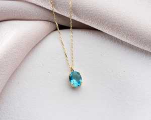 Collar con Colgante Ovalado de Tanzanita Vintage, Plata Tai, Chapado en Oro de 14K, Piedra de Nacimiento de Febrero Creada en Laboratorio, para Mujer, Aniversario - Product Image 5