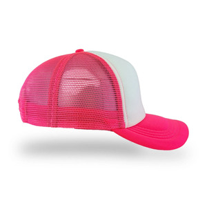 Custom Pink Pink Foam Trucker Cap White Front Mesh Back Breathable <b>Baseball</b> Cap Blank Snapback <b>Hat</b> for <b>Women</b> Men Sublimation - Product Image 5