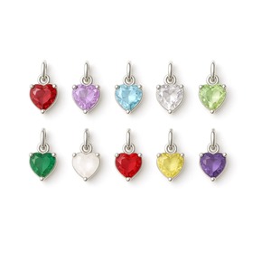 Gold Plated Heart-Shaped Faceted Birthstone <b>Charms</b> Prong Set Gemstone Pendant Handmade <b>Charm</b> for Jewelry Making - Product Image 6