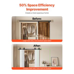 Kit Binario per Porta Scorrevole a Soffietto (Barn Door) da 60 Pollici, Montaggio Superiore, Resistente, Installazione Semplice, Scorrimento Fluido e Silenzioso, Facile da Installare - Product Image 3