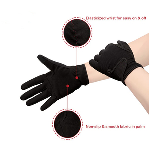 Best Enhancing Performance Horse Riding Gloves Wholesale Professional Wear Solid Color Leather Equestrian Protection Gloves - Product Image 3