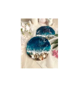 Stylish 5mm <b>Heat</b> Resistant Resin Coaster Set for Modern Dining Durable and <b>Reusable</b> Table Protector and Decoration - Product Image 2