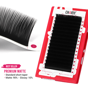Plateaux de cils Charmlash en gros – Plateaux de cils mats en cachemire, cils coréens PBT mixtes, plateaux de cils super denses individuels - Product Image 1
