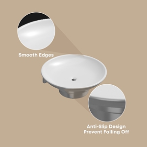 Jabonera Redonda de Pared con Doble Bandeja de Vidrio y Soporte Metálico, Estante de Almacenamiento Resistente para Baño, Acabado Plateado Circular - Product Image 6