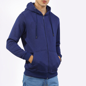 Sweat-shirt à capuche zippé intégral en molleton 100% coton de haute qualité, couleur unie, coupe classique décontractée pour homme - Product Image 4