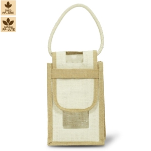 Laminated Natural Jute Wine <b>Bottle</b> Gift <b>Bag</b> Wine Gift Packaging 35x31x11 cm Custom Logo Wholesale OEM Private Label Model SS149A - Product Image 4