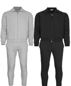 Ensemble de survêtement technique pour homme avec logo personnalisé, style italien de luxe, extensible dans 4 directions, coupe ajustée, ensemble 2 pièces, veste et pantalon de jogging pour homme - Product Image 1