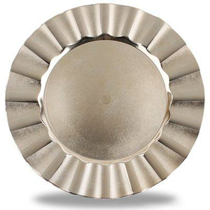 Assiette de présentation ronde en acier inoxydable doré, design populaire, pour la décoration de tables à la maison, dans les hôtels et lors de mariages, assiettes de service alimentaire - Product Image 5