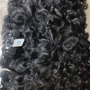 Extensions de cheveux humains bouclés indiens Remy de qualité supérieure, cuticules alignées, double trame machine, prêtes à la permanente, 100g, vente en gros en vrac - Product Image 4