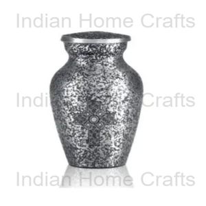 Metal Cremation Urn <b>Keepsake</b> Casket Oval <b>Memorial</b> Vase Celtic Cross Design Silver 200 Cubic Inch Indian Home Craft Decorative - Product Image 3
