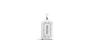 Aarinya IGI Certified Lab Grown Diamond 14K Gold Baguette Cut Center and Side <b>Stones</b> Women's Everyday Wear Gift Jewelry Pendant - Product Image 2