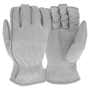 Heavy-Duty Durable Cowhide Grain Leather Safety <b>Gloves</b> Elastic Cuff Abrasion/Heat Resistant Anti-static Industrial - Product Image 2