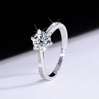 Cincin Berlian Bulat Brilian Buatan Laboratorium Terlaris, Cincin Pertunangan & Pernikahan Mewah, Perhiasan Berkualitas Tinggi untuk Wanita, Tersedia Untuk Dijual