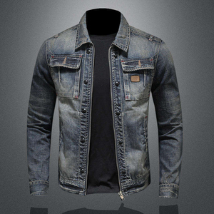 Custom Denim <b>Jacket</b> Unisex Vintage Washed Jean <b>Jacket</b> Button Front Casual Streetwear OEM ODM Factory Wholesale - Product Image 1