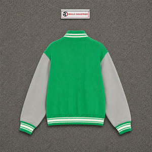 Green Wool Varsity <b>Jacket</b> With Light Grey Sleeves Premium Quality <b>Baseball</b> <b>Bomber</b> <b>Jacket</b> For Men Women Wholesale LettermanJacket - Product Image 6
