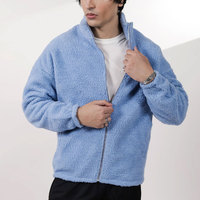 Veste d'hiver douce en sherpa avec doublure en polaire, forme confortable et fermeture éclair sur le devant