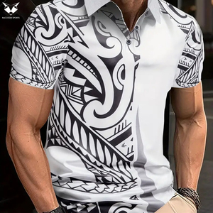 Chemise à manches courtes pour homme 2026, sublimation, respirante, confortable, col en V, élégante, imprimée, polos pour homme - Product Image 5