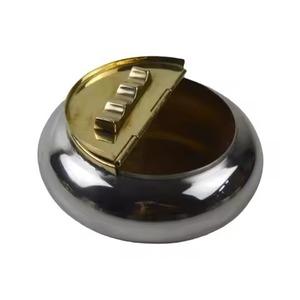 Cendrier rond tendance pour bureau et salon, à poser sur table, en métal, avec bac de récupération des cendres - Product Image 4