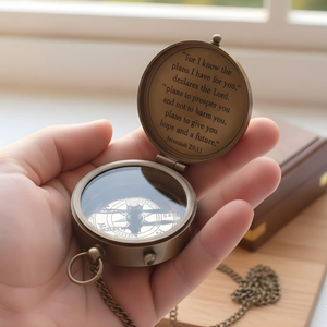 Antique Brass <b>Compass</b> With Leather Case <b>Vintage</b> Nautical Pocket <b>Compass</b> For Son Gift Collectible Decorative Item - Product Image 5