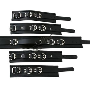 Menottes et attaches de cheville en cuir de vachette de qualité supérieure avec rembourrage épais et boucles métalliques - Product Image 4