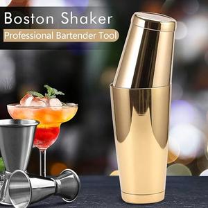Ensemble de shaker Boston professionnel en acier inoxydable doré, 18 oz et 28 oz, deux pièces, pour barman, ustensiles de bar robustes - Product Image 2