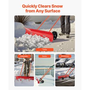 Pelle à neige à roues de 37,8 pouces, balai à neige manuel réglable à 90 degrés, inclinable bidirectionnellement - Product Image 3