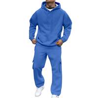Vente d'usine : Ensemble 2 pièces pour homme – Survêtement tendance en polaire avec sweat à capuche et pantalon cargo jogger oversize avec poches