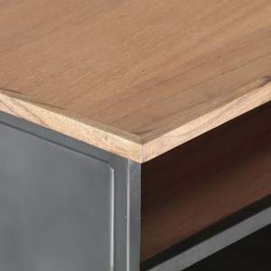 Solid Acacia <b>Wood</b> <b>Coffee</b> <b>Table</b> Gray 35.4"x19.7"x13.8" Size - Product Image 5