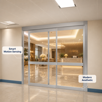 Pintu Geser Kaca Otomatis dengan Sensor Elektrik untuk Hotel, Gedung Perkantoran, dan Pintu Masuk Komersial