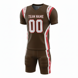 Ensemble de maillot et short de football américain personnalisé avec position du logo sur le devant, 100% polyester, antibactérien, séchage rapide, toutes saisons - Product Image 2