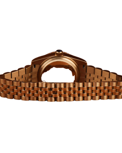 Montre de haute qualité à bracelet doré rond pour mariage et occasions spéciales, montre à quartz unisexe disponible à prix abordable - Product Image 4