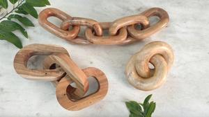 Chaîne de maillons en bois de haute qualité pour décoration murale, pièce d'appoint minimaliste pour la maison, décoration artisanale en bois, tendance 2026 - Product Image 4