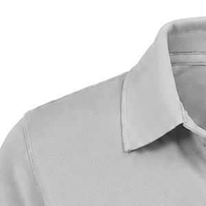Polo gris brodé avec écusson Jack & Jill, manches courtes, col boutonné, design léger, uniforme personnalisé - Product Image 4