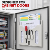 Pochette de document A4 pour armoire électrique, support manuel auto-adhésif 3M pour porte d'armoire de commande, en ABS haute résistance