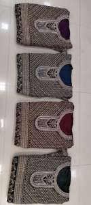 Elegante terciopelo de invierno Gharara Dupatta Salwar Kameez para adultos intrincados piedras Zarkan bordado completo Elegante ropa India - Product Image 4