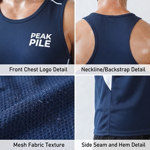 Camiseta Deportiva para Hombre, Personalizada con Logotipo, Camiseta de Tirantes para Correr, Ligera, de Algodón y Poliéster, para Gimnasio y Entrenamiento - Product Image 6
