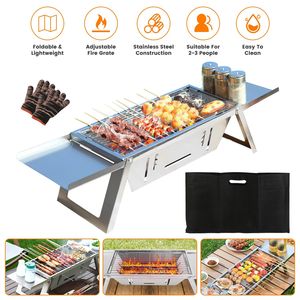 "Stainless Steel Foldable Camping <b>Grill</b> Net-Portable <b>BBQ</b> <b>Grill</b> for Picnics & Outdoor Events" - Product Image 1